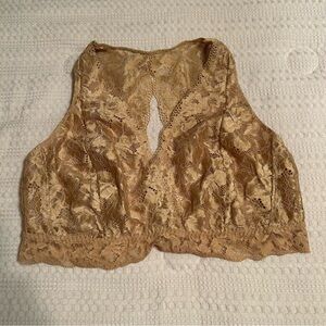 Soma‎ Lace Camisole/Bralette in Beige Gold tone NWT XL